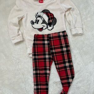 Disney Cream and Red Minnie Mouse Plaid Set